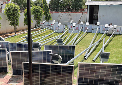 Solar powered street lights